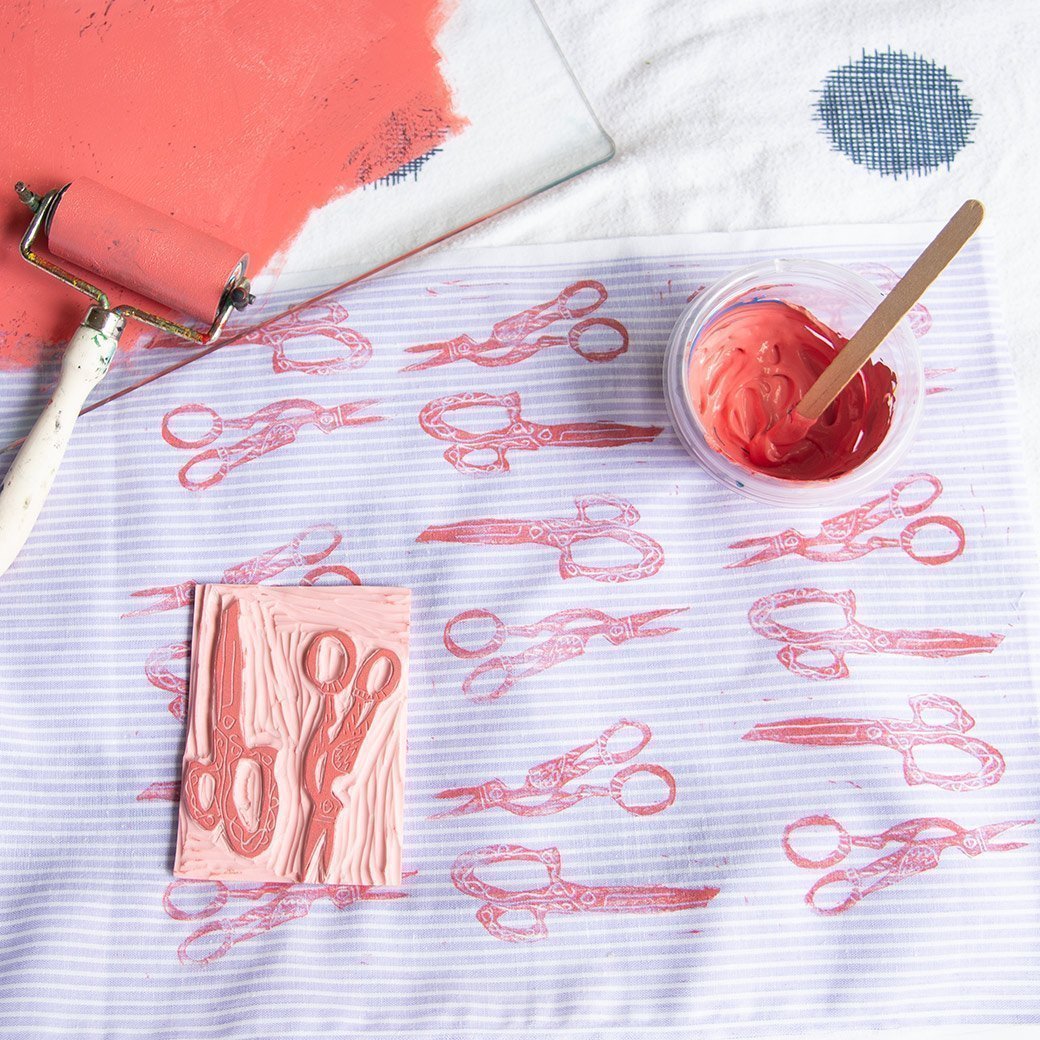How To Block Print Fabric Make Your Own Fabric Elizabeth Made This