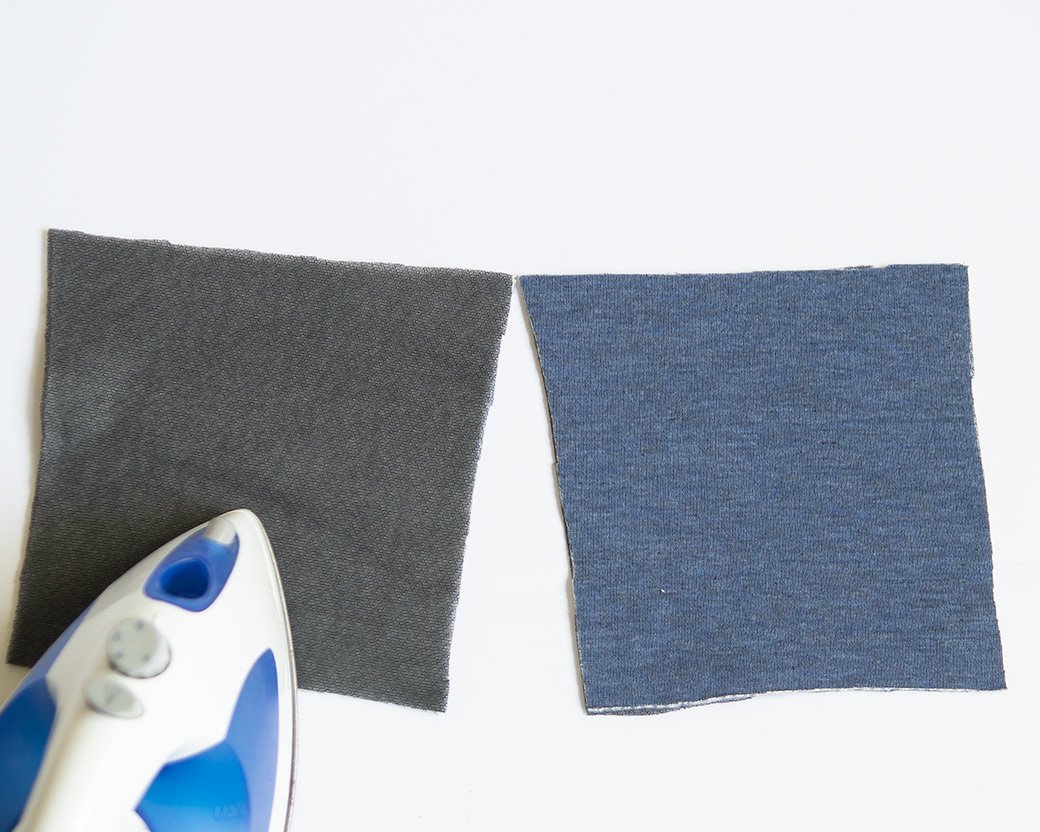 adding interfacing to sew knee patches Elizabeth Made This