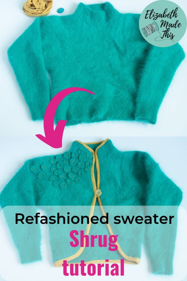 Refashioned sweater shrug tutorial Elizabeth Made This